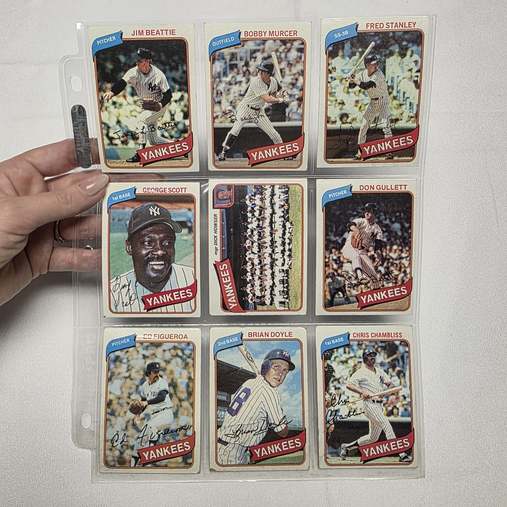 Topps Yankees Trading Cards - Red and Blue Highlights